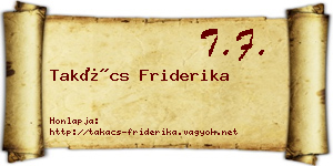 Takács Friderika névjegykártya