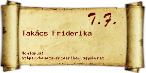 Takács Friderika névjegykártya