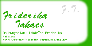 friderika takacs business card